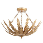 Endon Delphine 3 Light Flush Ceiling Light in Gold Leaf