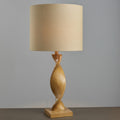 Endon Abia Table Lamp in Oak Effect Resin with Natural Linen Shade