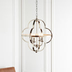 Novena Casais 4 Light Pendant Light Clear Faceted Acrylic Bright Nickel Plate