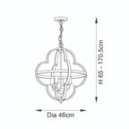 Novena Casais 4 Light Pendant Light Clear Faceted Acrylic Bright Nickel Plate