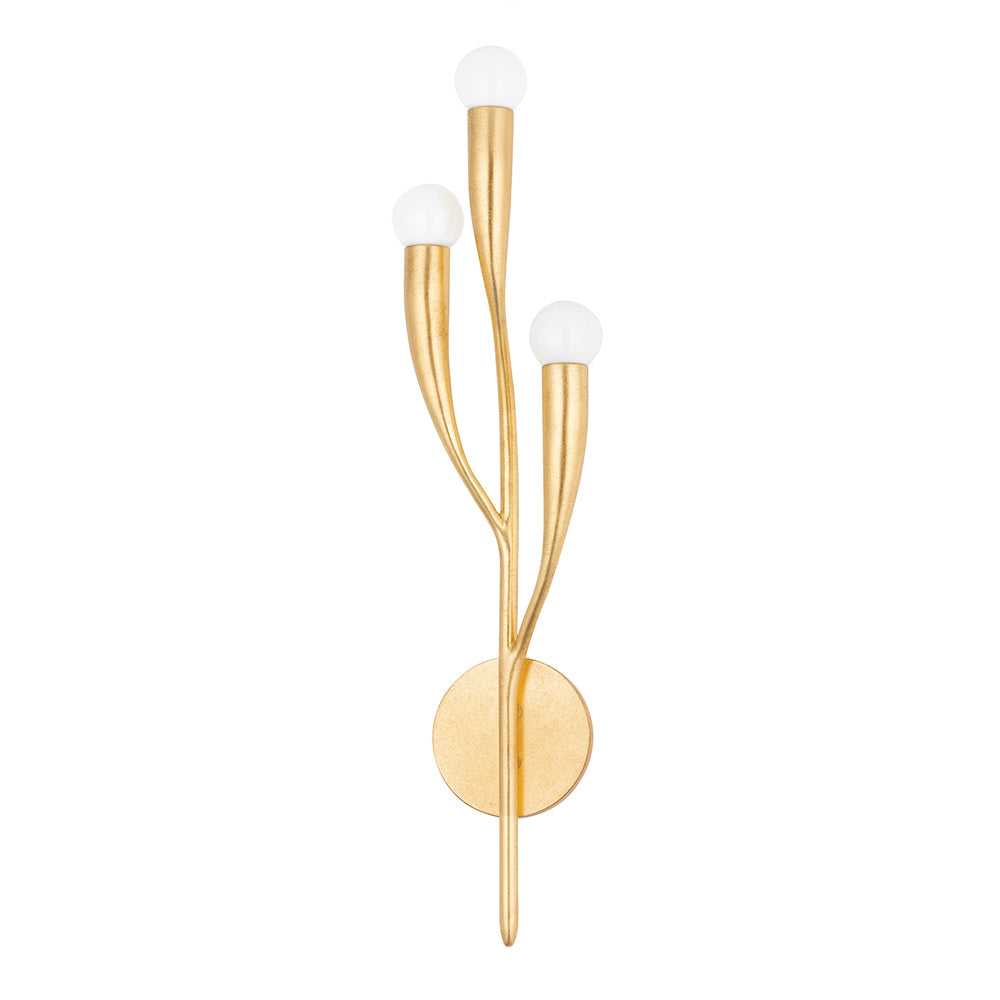 Hudson Valley Labra 3 Light Wall Light in Vintage Gold Leaf
