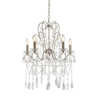 Endon Berkley 5 Light Pendant Aged Silver with Crystal Glass 