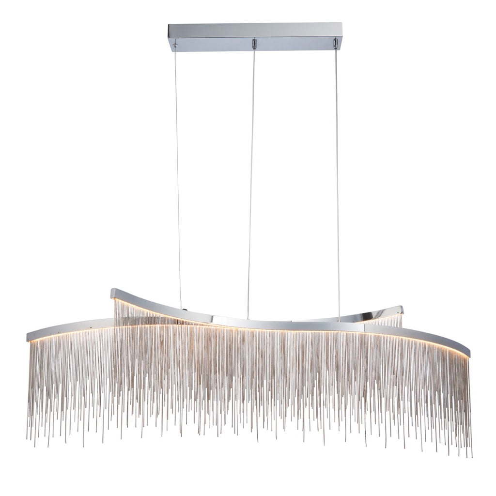 Endon Orphelia 1 Light Pendant Light in Chrome with Silver Effect Chain