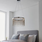 Endon Zelma 1 Light Pendant Light in Chrome with Silver Effect Chain