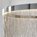 Endon Zelma 1 Light Pendant Light in Chrome with Silver Effect Chain