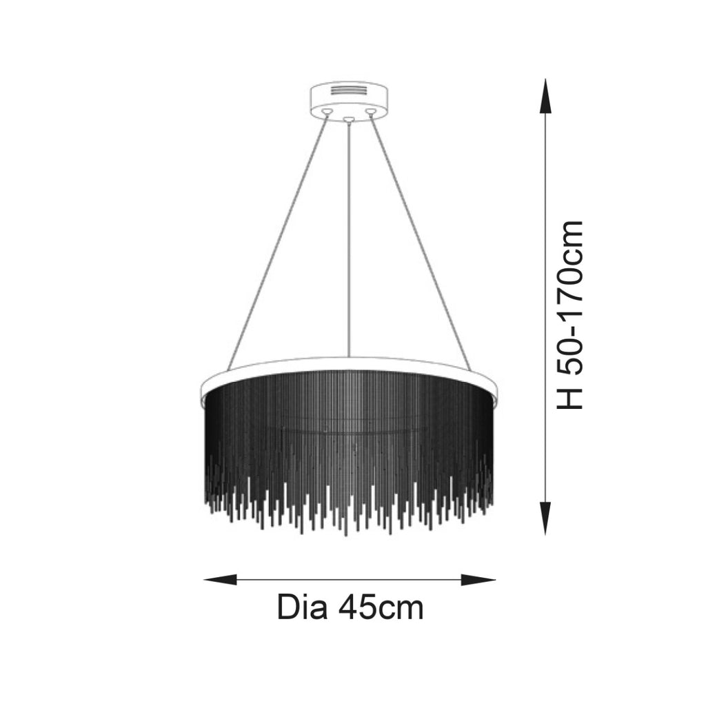Endon Zelma 1 Light Pendant Light in Chrome with Silver Effect Chain
