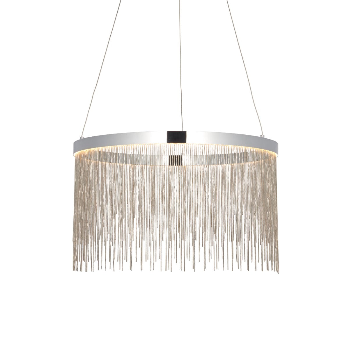 Endon Zelma 1 Light Pendant Light in Chrome with Silver Effect Chain