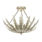 Endon Delphine 3 Light Flush Ceiling Light in Silver Leaf