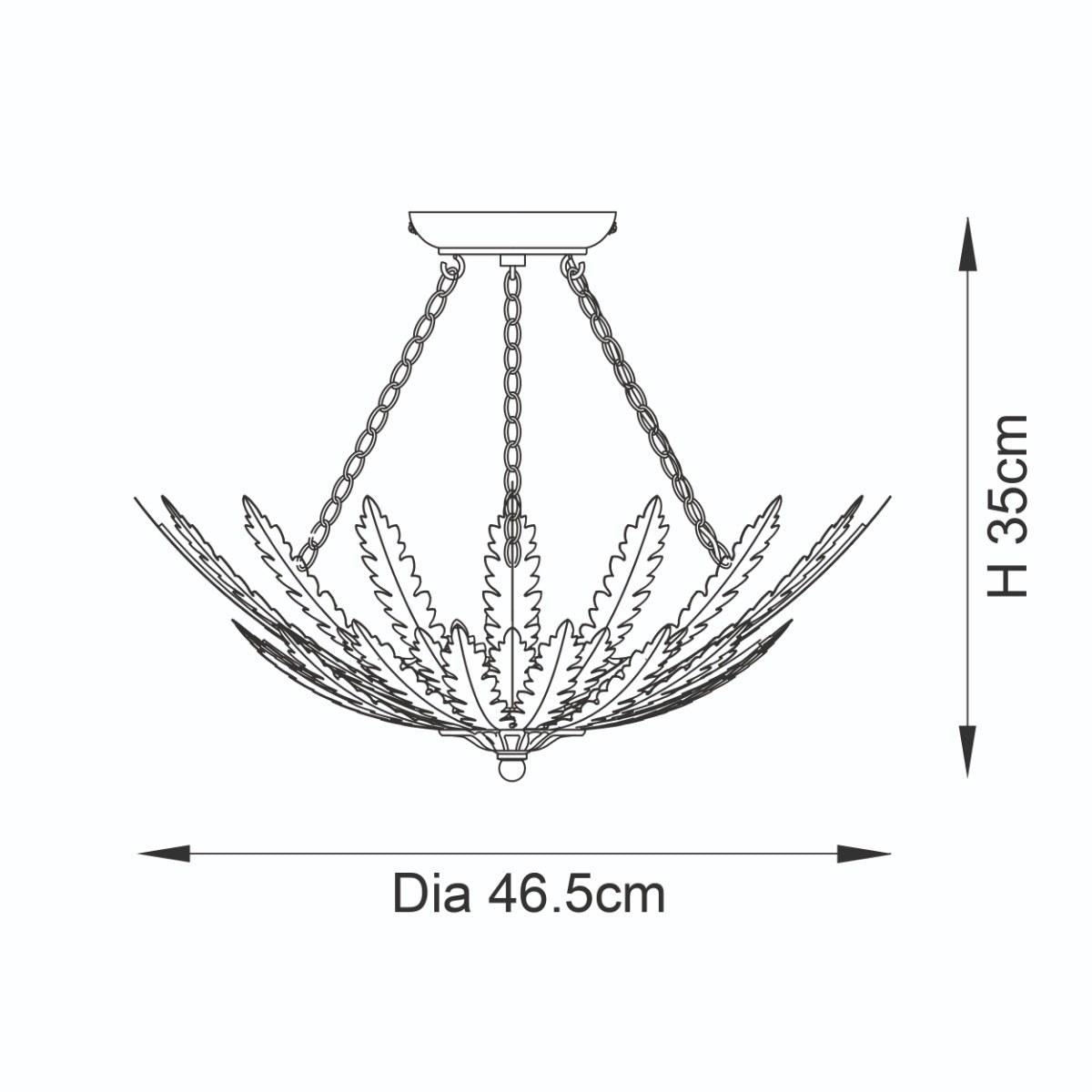 Endon Delphine 3 Light Flush Ceiling Light in Silver Leaf