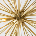Endon Orta 6 Light Semi Flush Ceiling Light in Satin Brass