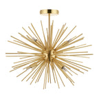 Endon Orta 6 Light Semi Flush Ceiling Light in Satin Brass