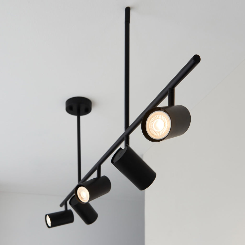 Endon Rez 5 Light Spotlight in Matt Black