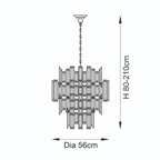 Endon Viviana 12 Light pendant Matt Gold with Champagne-Coloured Cut Crystal