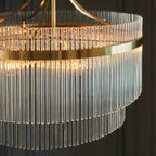 Endon Marietta 5 Light Pendant Light in Antique Brass with Clear Glass