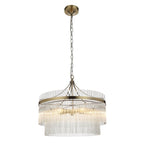 Endon Marietta 5 Light Pendant Light in Antique Brass with Clear Glass