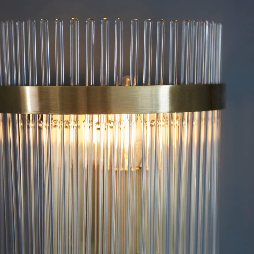 Endon Marietta 1 Light Wall Light in Antique Brass with Clear Glass