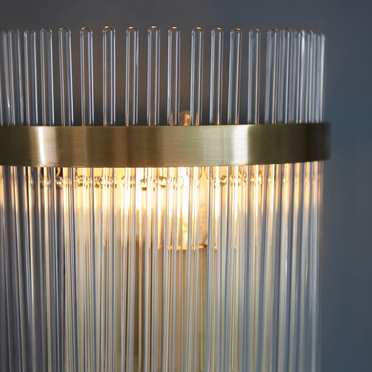 Endon Marietta 1 Light Wall Light in Antique Brass with Clear Glass