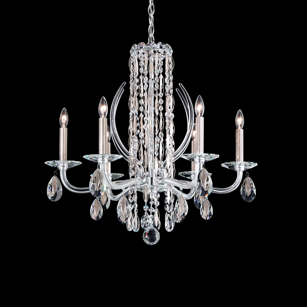 Schonbek Sarella 6 Light Heritage Crystal Chandelier in Antique Silver