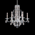 Schonbek Sarella 6 Light Heritage Crystal Chandelier in Antique Silver