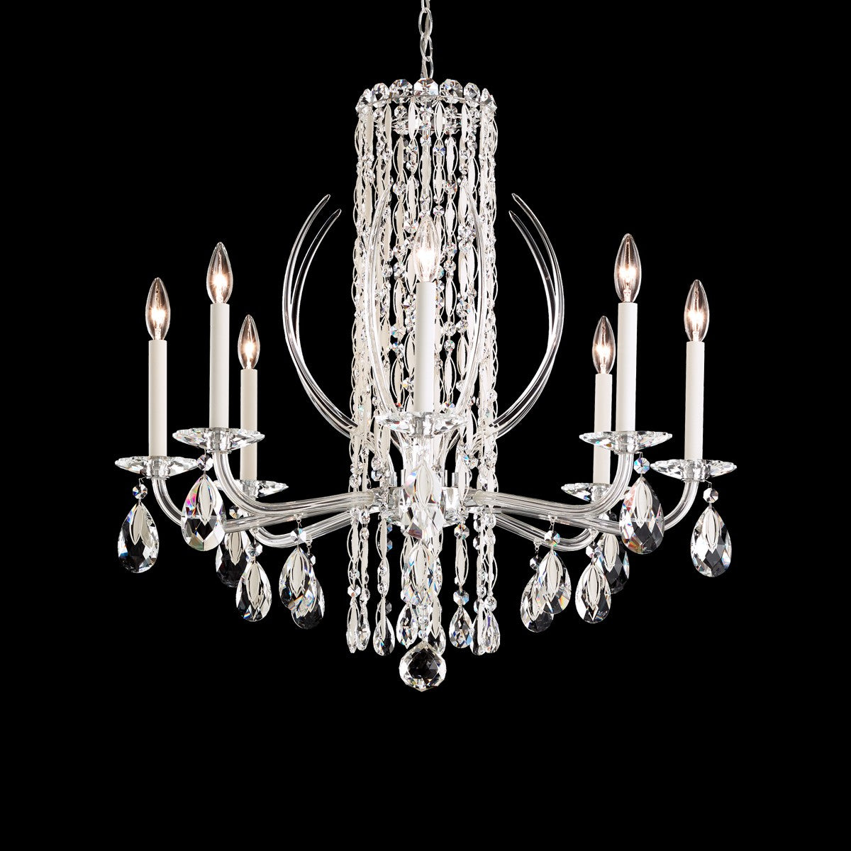 Schonbek Sarella 8 Light Crystal Chandelier in White