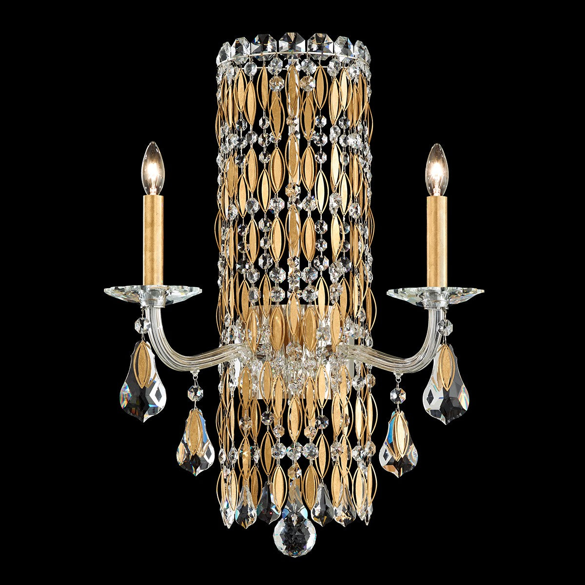 Schonbek Sarella 2 Light Wall Light Heritage Crystal in Heirloom Gold