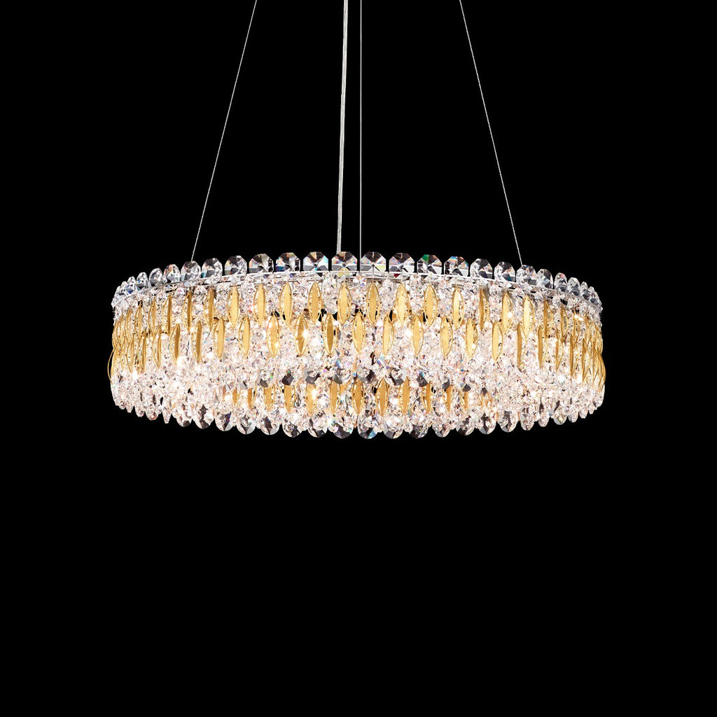 Schonbek Sarella 12 Light Radiance Crystal Pendant in Heirloom Gold