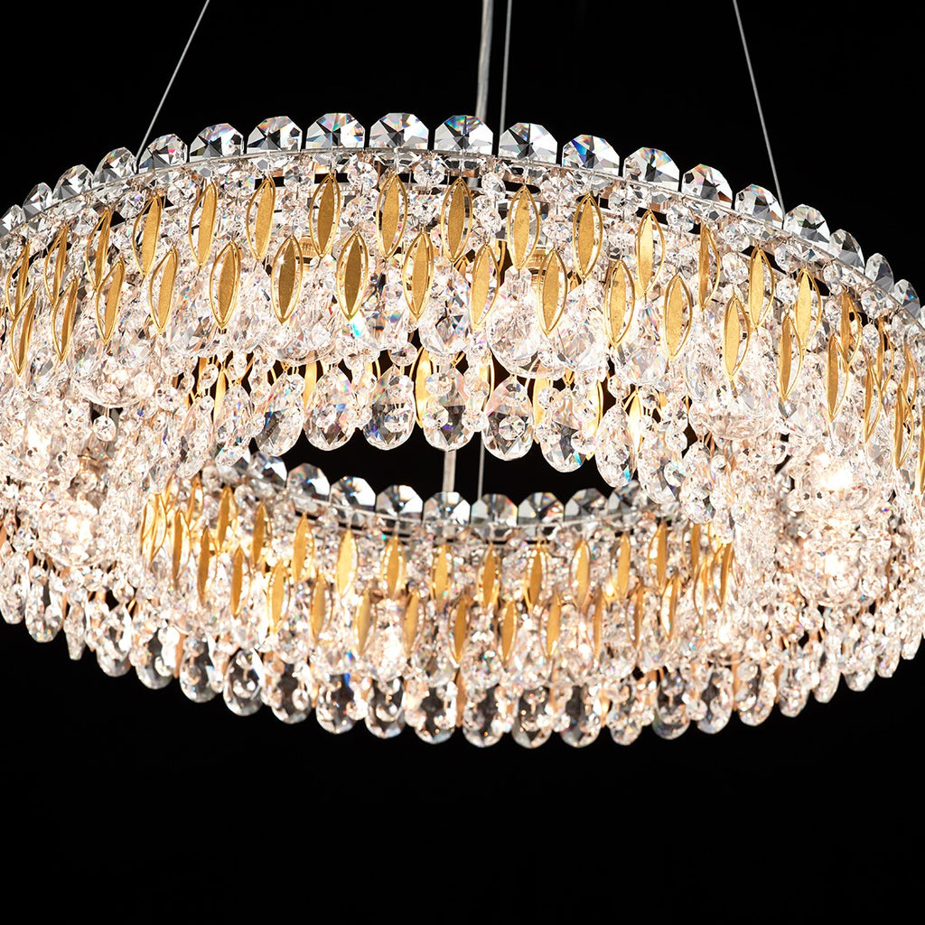 Schonbek Sarella 12 Light Radiance Crystal Pendant in Heirloom Gold