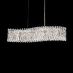 Schonbek Sarella 7 Light Bar Pendant Light with Heritage Crystal in Antique Silver