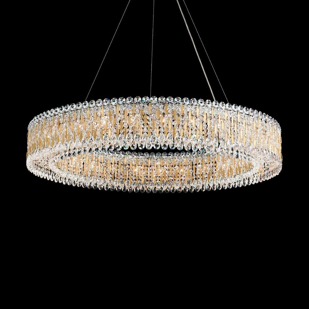 Schonbek Sarella Pendant Light Heritage Crystal in Heirloom Gold