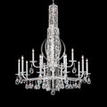 Schonbek Sarella 17 Light Chandelier with Heritage Crystal in Antique Silver
