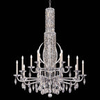 Schonbek Sarella 17 Light Chandelier with Heritage Crystal in Antique Silver