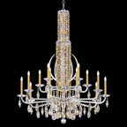 Schonbek Sarella 17 Light Chandelier with Heritage Crystal in Antique Silver