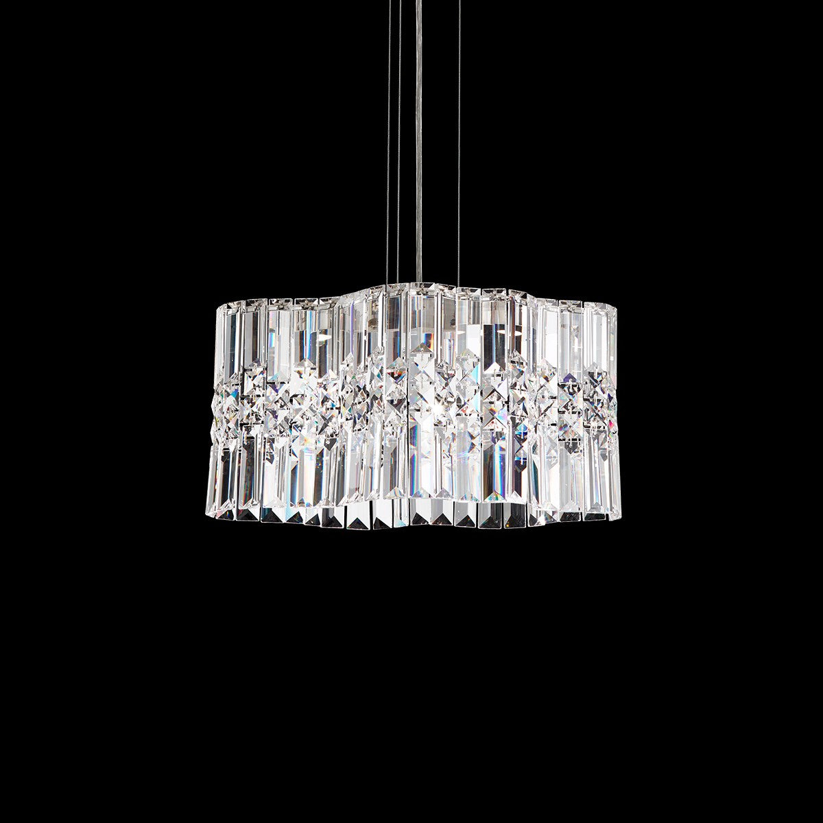 Schonbek Selene 120 Mini Pendant Light in Stainless Steel with Clear Optic Crystal