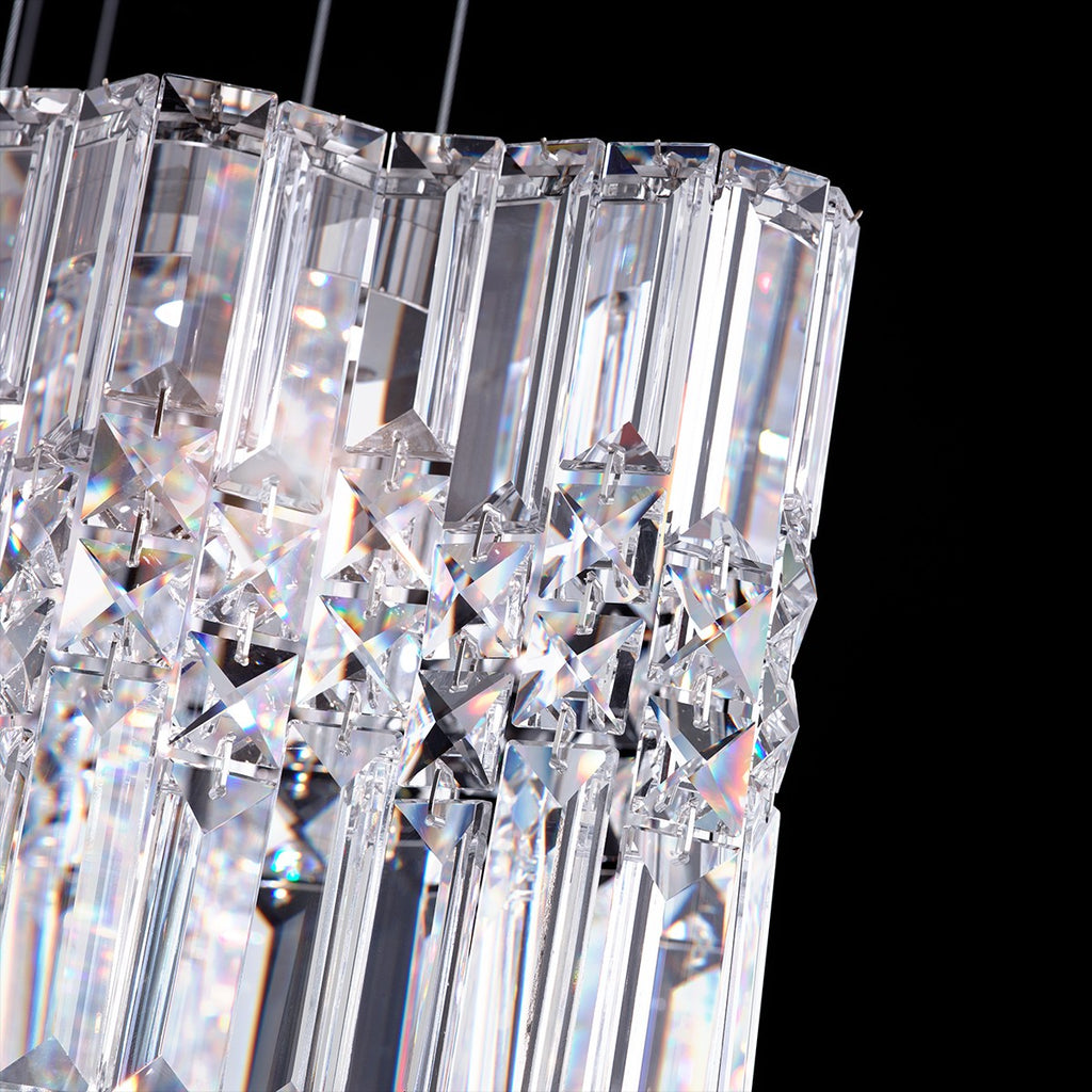 Schonbek Selene 120 Mini Pendant Light in Stainless Steel with Clear Optic Crystal