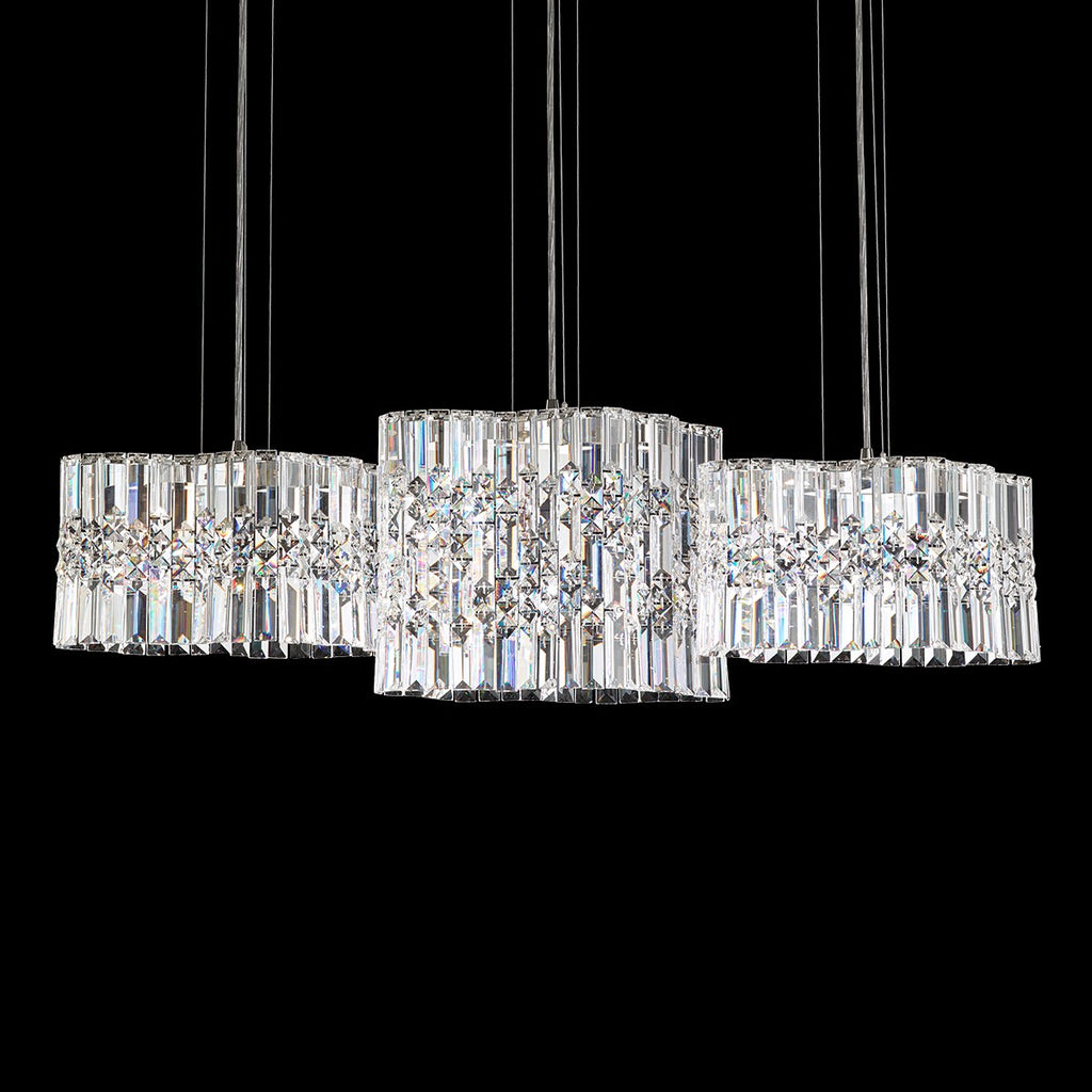Schonbek Selene 6 Light Pendant Light in Stainless Steel with Clear Optic Crystal