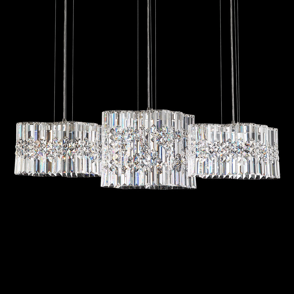 Schonbek Selene 6 Light Pendant Light in Stainless Steel with Clear Optic Crystal