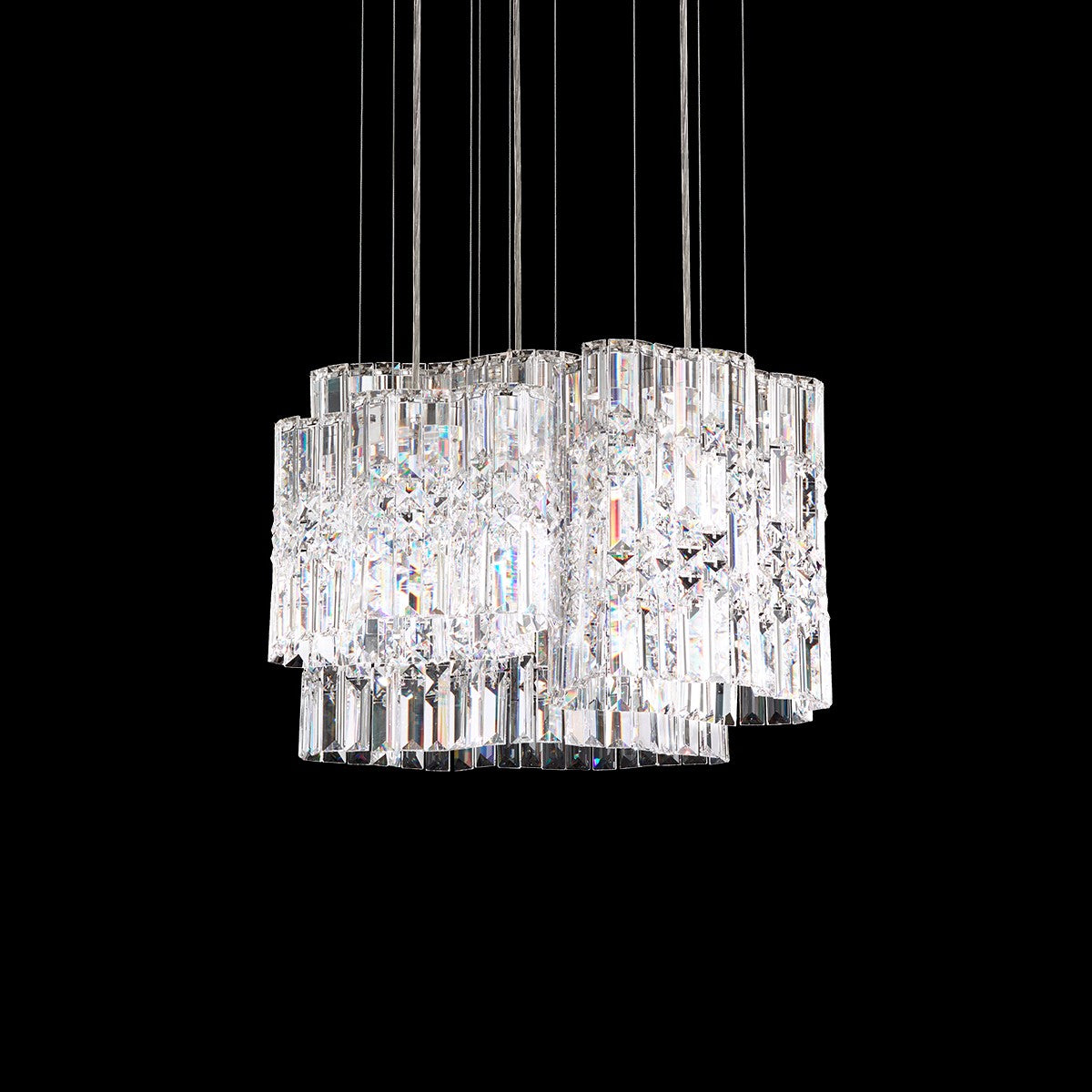 Schonbek Selene 150 Pendant Light in Stainless Steel with Clear Optic Crystal