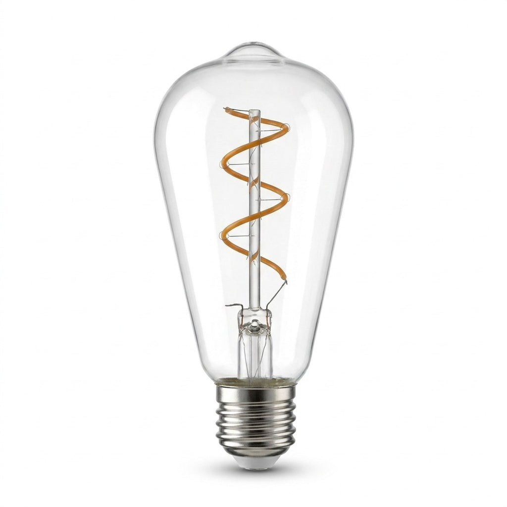 ST64 Vintage Spiral Filament LED Lamp 7W ES / E27 Cap Dimmable Extra Warm White 1800K