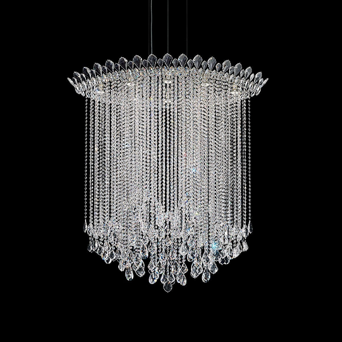 Schonbek Trilliane 8 Light Pendant Light with Clear Heritage Crystal in Stainless Steel