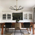 Troy Ace 10 Light Chandelier in Textured Bronze and Brushed Brass