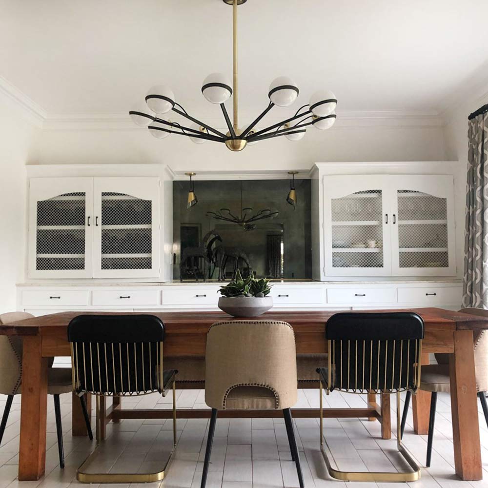 Troy Ace 10 Light Chandelier in Textured Bronze and Brushed Brass