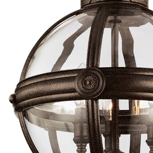 Feiss Adams 4 Light Ceiling Globe Pendant in British Bronze