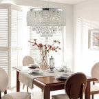 Diyas Adeline 4 Light Pendant Light in Polished Chrome with Crystal