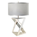 Elstead Aegeus Table Lamp in Polished Nickel with White Marble Base