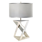 Elstead Aegeus Table Lamp in Polished Nickel with White Marble Base