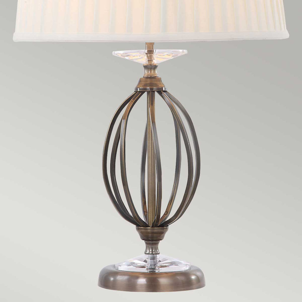 Elstead Aegean Table Lamp in Aged Brass with Ivory Shade