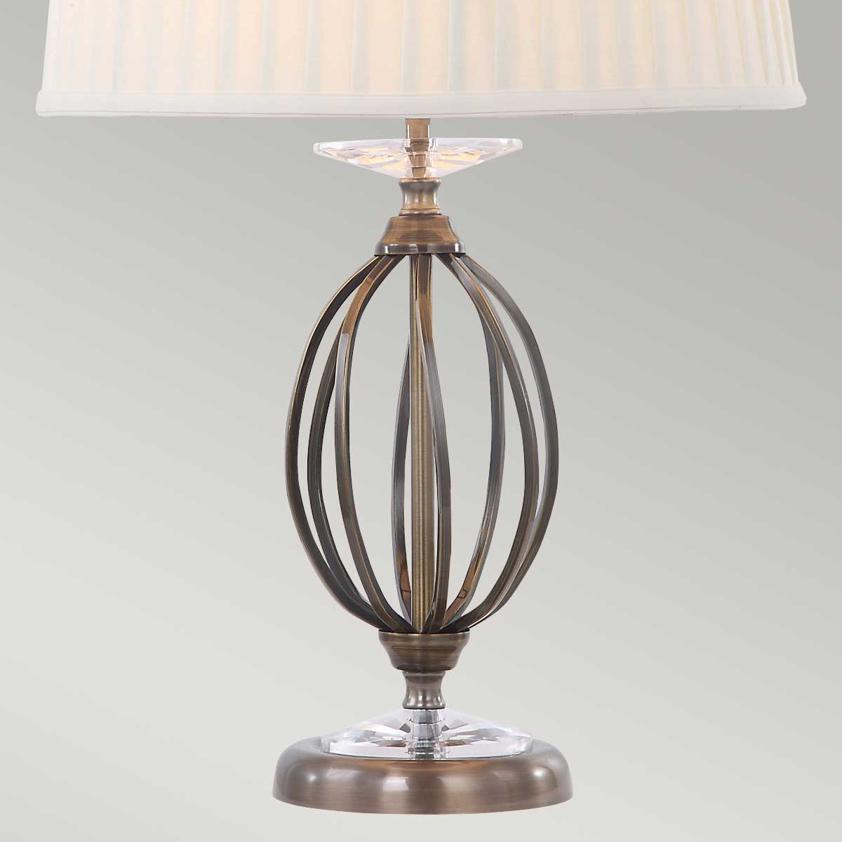 Elstead Aegean Table Lamp in Aged Brass with Ivory Shade