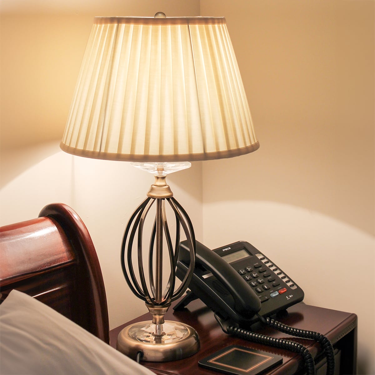 Elstead Aegean Table Lamp in Aged Brass with Ivory Shade