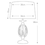 Elstead Aegean Table Lamp in Aged Brass with Ivory Shade - dimensions