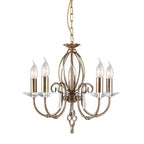 Elstead Aegean 5 Light Chandelier in Aged Brass